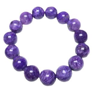 紫龙晶手链 查罗石 紫色王子石 (charoite beads) 天然水晶 玉化