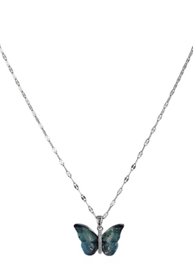 儿童渐变幻彩蝴蝶项链饰品