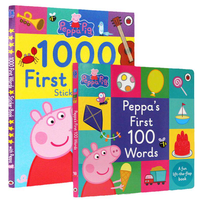 1000词 原版正版 Peppa Pig First 100 Words/1000 first words 小猪佩奇单词学习英语启蒙粉红猪小妹 图解字典词典工具书贴纸书