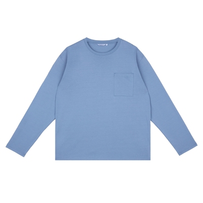 基础简约纯棉口袋长袖T恤打底衫