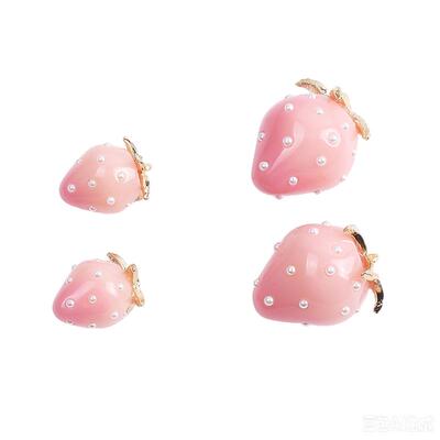 日本进口日系粉色草莓树脂吊坠