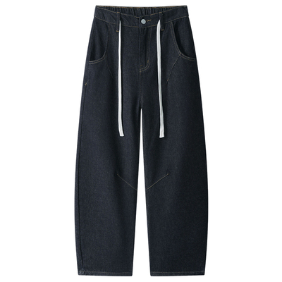 班尼路秋季新款宽松直筒牛仔裤男