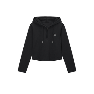 长袖T恤热风2025年春季新款女士连帽拉链长袖T恤修身辣小个子上衣