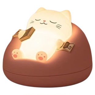 卧室睡眠夜灯可爱萌猫儿童伴睡圣诞氛围床头护眼台灯创意生日礼盒