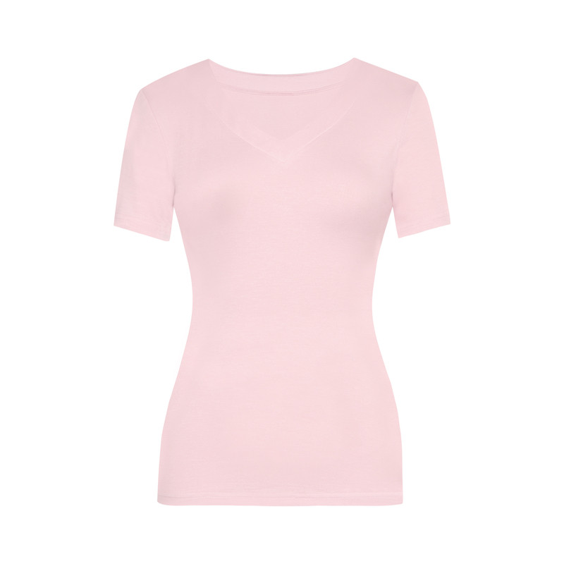 alex stevens舒适区 正肩V领短袖修身显瘦T恤女26夏季短款上衣
