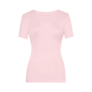 alex stevens舒适区 正肩V领短袖修身显瘦T恤女26夏季短款上衣