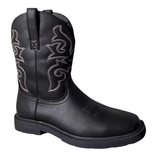 欧美外贸大码男靴子短靴美式西部牛仔骑士靴刺绣方头41-46码