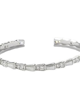 开口贝母灵蛇手镯简约轻奢闪钻手饰新款潮