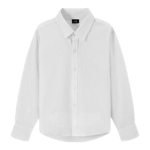 女童白衬衫儿童学院长袖白衬衣幼儿园男童蓝色小学生校服短袖衬衫