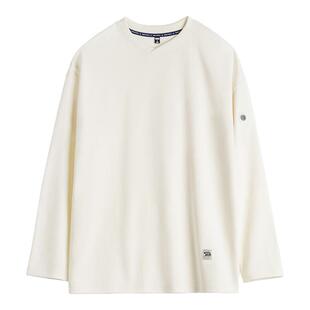 马登工装美式复古白色长袖男士t恤衫棉宽松舒适卫衣高质量上衣春