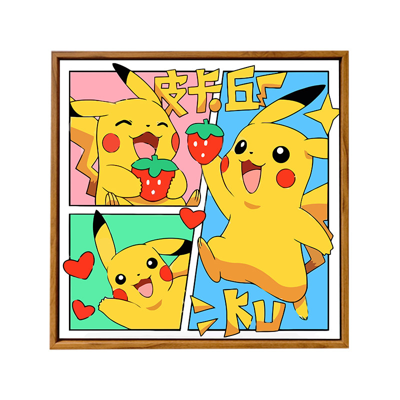 皮卡丘三丽鸥数字油彩画卡通动漫