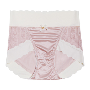 内裤女士高腰紫杉醇抗菌档收腹提臀新款性感蕾丝冰丝无痕三角裤女