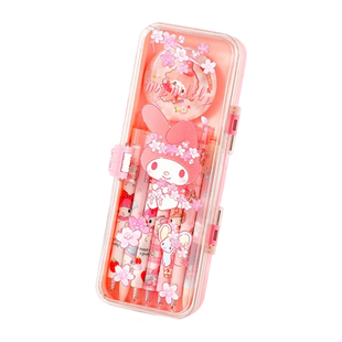 三丽鸥库洛米双层透明文具盒女孩款2026新款大容量卡通可爱笔盒高颜值ins风女生小学生铅笔盒小众不撞款儿童