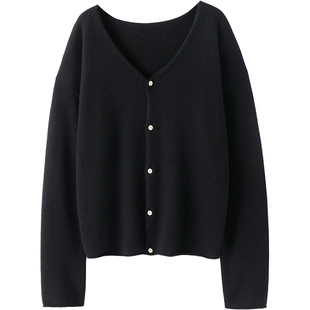 哪哪都理想！手工绣边加厚羊绒开衫女纯羊绒毛衣针织开衫外套秋冬