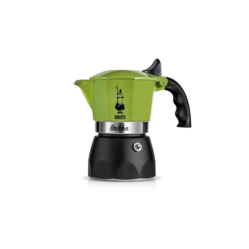 【官方正品】比乐蒂绿色双阀摩卡壶意式咖啡壶煮户外手冲咖啡器具