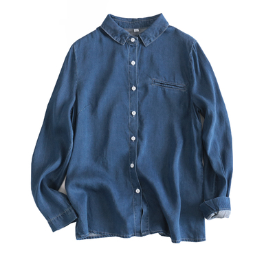 好货推荐垂顺帅气天丝牛仔衬衫