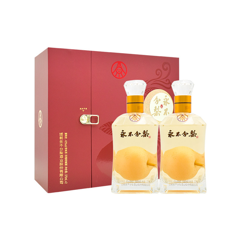 梨酒永不分梨酒40度375mL2瓶礼盒网红酒蒸馏配制酒产地包邮