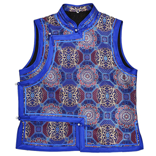 蒙美人蒙古元素马甲男士立领盘扣蒙古马甲夹坎肩民族风日常生活装