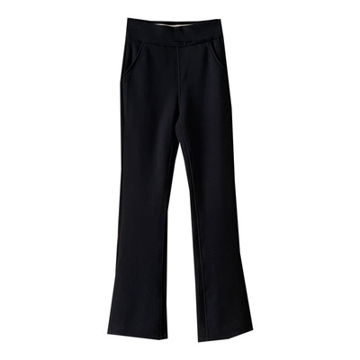 冬季ju显瘦小鸟腿加绒黑色喇叭裤