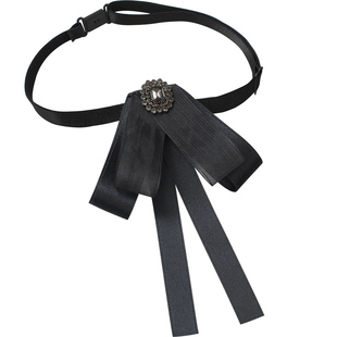 领花女职业银行领结头花套装建行衬衣员工行邮政领饰黑色西装配饰