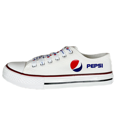 低帮帆布鞋女百事可乐联名情侣ins潮2025夏季学生运动休闲板鞋男