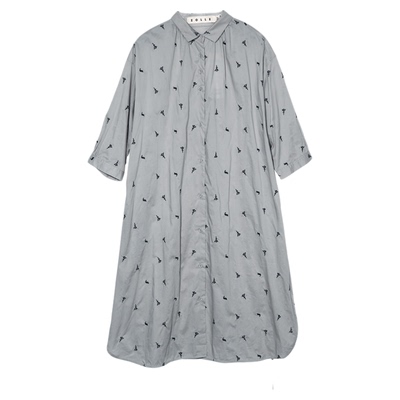 因为中长款衬衫连衣裙