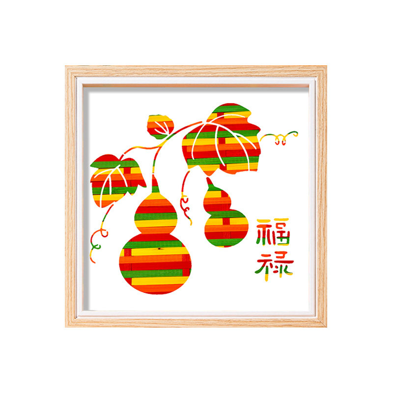 国庆节手工diy材料包非遗竹编画相框画儿童幼儿园爱国主题批发