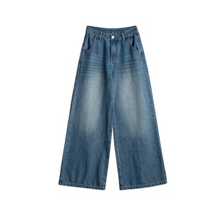 SIXI四喜家春夏 好版型显瘦经线阔腿牛仔裤女宽松直筒休闲拖地裤