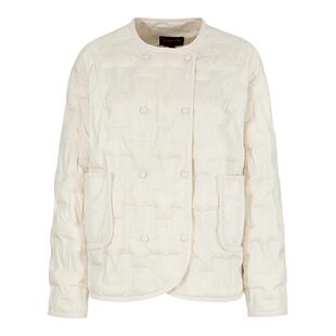 MARYLING玛俪琳冬季新品米白色箱型小圆领羽绒服A1EHW96060