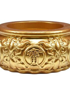 实木金色聚宝盆摆件店铺开业礼品