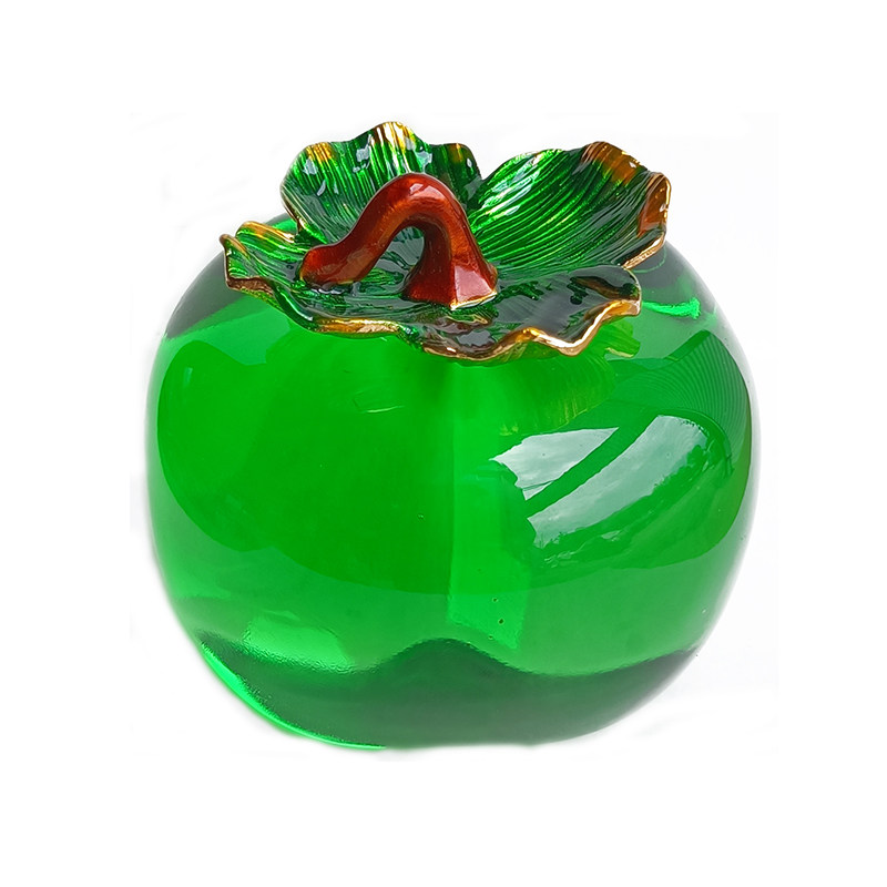 事事如意水晶柿玄关祝福桌面摆件