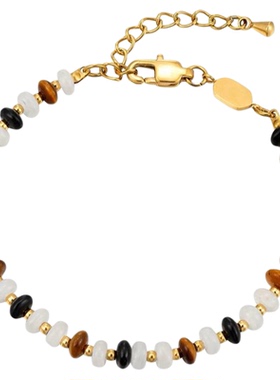 JoJo|爆款复古天然幸运虎眼石黑