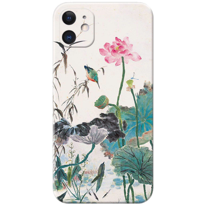 翠鸟荷花中国风苹果iphone手机壳