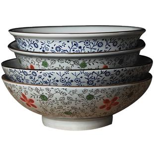 和风浅田系釉下彩陶瓷大汤碗日式餐具家用拉面碗排骨碗喇叭碗