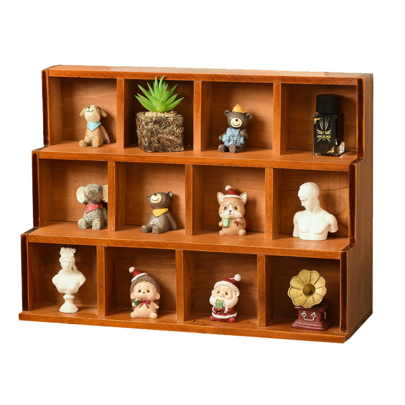 木制复古整理展示桌面杂物