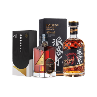 【组合】张裕珍藏五星金奖白兰地375ml派格尔500ml男人四十