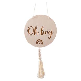 ins北欧风儿童房木质圆牌挂饰家居墙面装饰挂件民宿壁挂拍照道具