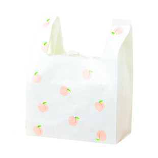 ins网红水果水蜜桃塑料手提打包袋烘焙面包甜品外卖袋服装背心袋