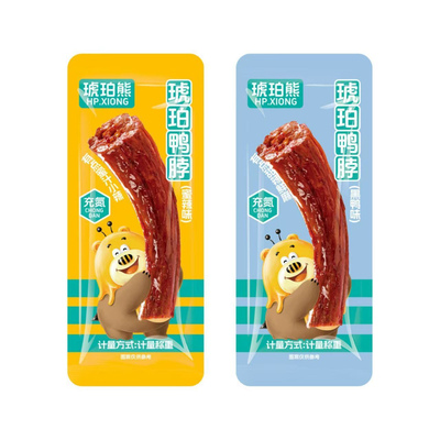 【整箱12根】琥珀熊鸭脖蜜汁黑鸭追剧解馋卤味零食开袋即食啃发