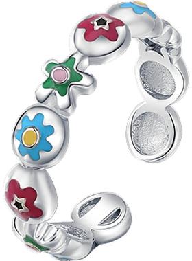 多巴胺花朵开口可调节戒指