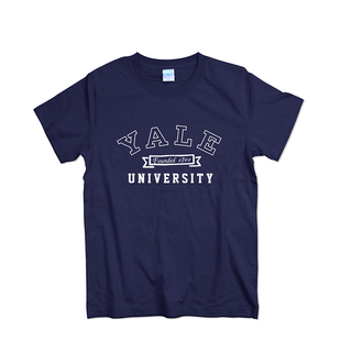 美国Yale耶鲁大学T恤男女短袖校服学院派新款欧美风青春学生班服t
