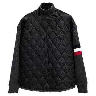 TB棉服红白蓝高领男女款加厚羽绒棉外套拼接套头夹克宽松棉袄秋冬