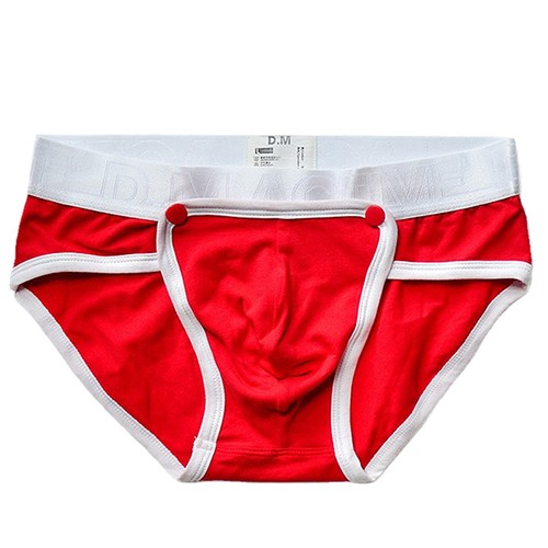 D.M男内裤低腰性感纯色三角棉质激凸青年运动纽扣欧美个性 可拆卸