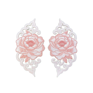 原创国风锦绣花容牡丹刺绣布贴衣服家居布艺手工装饰古风贴花烫花