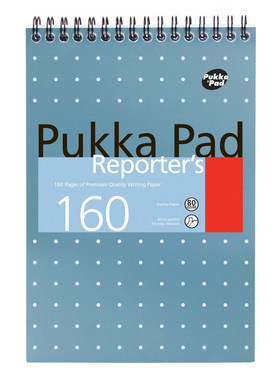 Pukka Pad a5灰色横线竖翻线圈本上翻横线笔记本子螺旋纠错记事本简约商务手账本