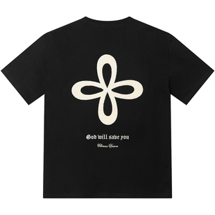 CLIMAX VISION十字花毛巾绣干爽休闲短袖T恤情侣装圆领tee夏季