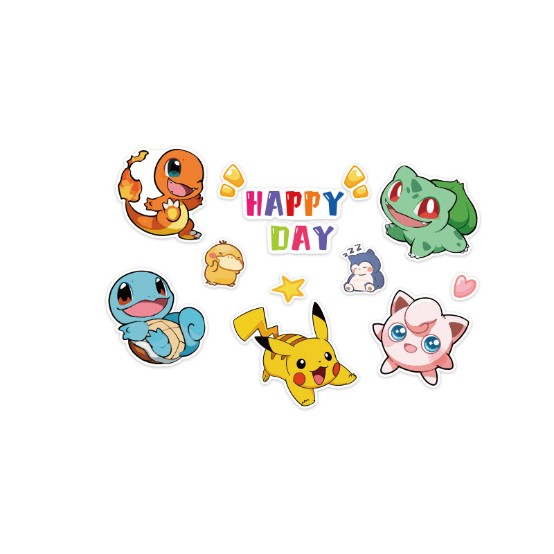 宝可梦皮卡丘儿童区卧室房间布置男孩装饰生日墙面贴壁纸精灵海报