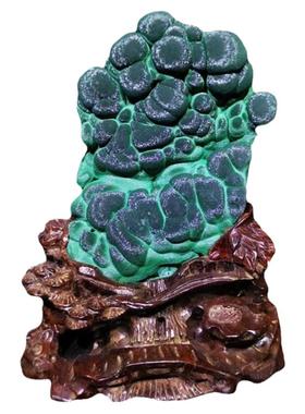 纯天然客厅原石孔雀石装饰摆件