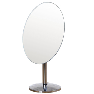 椭圆形高清镜子桌面化妆镜台式梳妆镜大号镜宿舍镜折叠便携美容镜