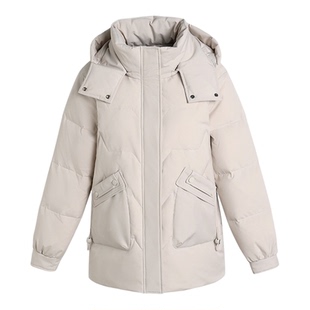 波士鹅绒服女款妈妈装加厚短款斯顿官方旗舰店中老年羽绒服女